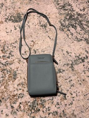Forever Young Gray Crossbody Phone Bag with Front Pocket
